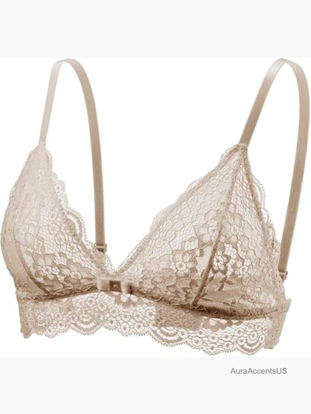 Lace Triangle Bralette No Underwire Unpadded Comfy Wireless Bra